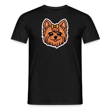 Kawaii Yorkshire Terrier Amoureux des chiens Yorkie - T-shirt homme - noir - Devant - AI Model Male 178 light (178cm)