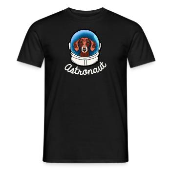 Teckel Astronaute Chien Cadeau Viennois - T-shirt homme - noir - Devant - AI Model Male 178 light (178cm)