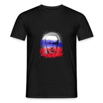 Freedom,Rebel,Russia,Flag - Men's T-Shirt - black - Front - AI Model Male 178 light (178cm)