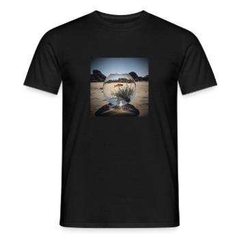 Fisch im Wasserglas - Männer T-Shirt - Schwarz - Vorne - AI Model Male 178 light (178cm)