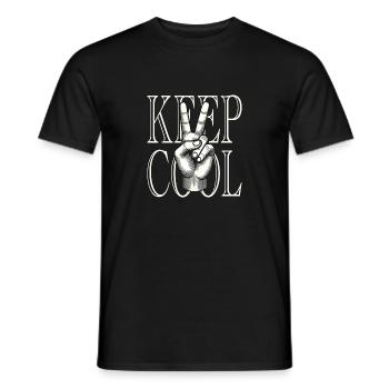 Symbole de paix pour les hommes qui restent cool - T-shirt homme - noir - Devant - AI Model Male 178 light (178cm)