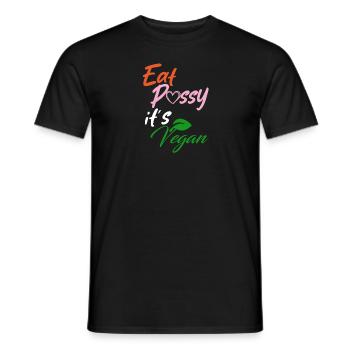 EAT PSSY son végétalien - T-shirt homme - noir - Devant - AI Model Male 178 light (178cm)
