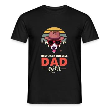 Meilleur Jack Russel Papa Ever Terrier Dog Lover Paw - T-shirt homme - noir - Devant - AI Model Male 178 light (178cm)