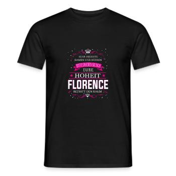Votre Altesse Florance entre dans la chambre - T-shirt homme - noir - Devant - AI Model Male 178 light (178cm)
