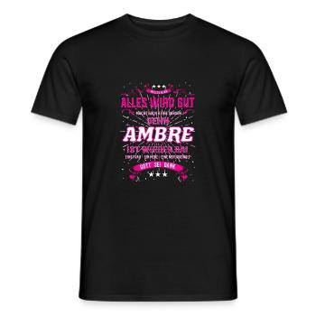 Tout va bien se passer, parce qu’Ambre est là Outfit - T-shirt homme - noir - Devant - AI Model Male 178 light (178cm)