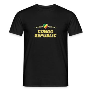 Kongo Republik - Männer T-Shirt - Schwarz - Vorne - AI Model Male 178 light (178cm)