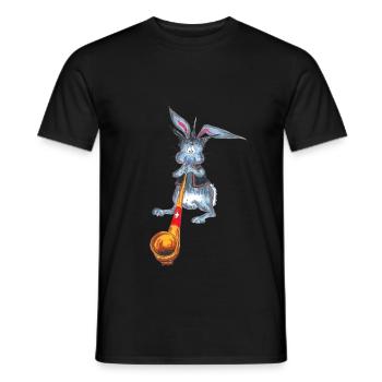 Lapin avec cor des Alpes - T-shirt homme - noir - Devant - AI Model Male 178 light (178cm)