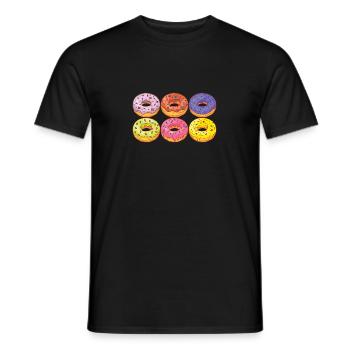 Donuts Confiserie Cookie Tart Cake Pies - Men's T-Shirt - black - Front - AI Model Male 178 light (178cm)