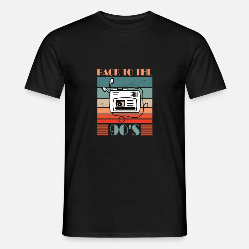 Walkman Back to the 90s - Geschenkidee - Männer T-Shirt - Schwarz