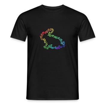 Bunny colorful dots - Men's T-Shirt - black - Front - AI Model Male 178 light (178cm)