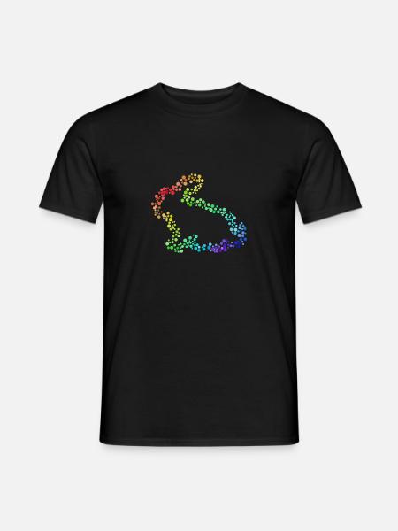 Hase bunte Punkte - Männer T-Shirt - Schwarz