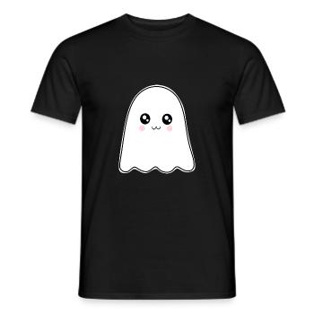 Halloween T-shirt Gespenst spooky cute Shirt - Männer T-Shirt - Schwarz - Vorne - AI Model Male 178 light (178cm)
