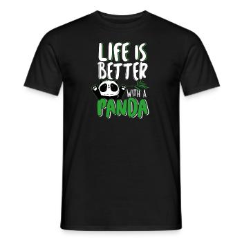 Life is better with a Panda - Pandabär Pandas - Männer T-Shirt - Schwarz - Vorne - AI Model Male 178 light (178cm)