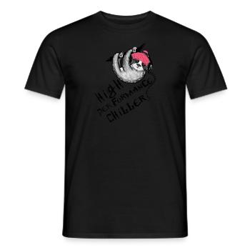 Drôles de sorts paresseux High Performance Chiller - T-shirt homme - noir - Devant - AI Model Male 178 light (178cm)