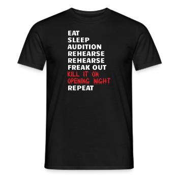 THEATER: Kill It On Opening Night - Men's T-Shirt - black - Front - AI Model Male 178 light (178cm)