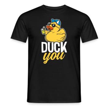 Motif propriétaire amoureux du canard drôle et mignon - Canards - T-shirt homme - noir - Devant - AI Model Male 178 light (178cm)