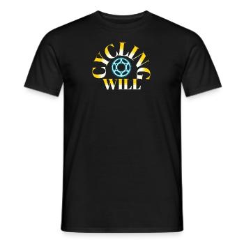 Cycling will - Men's T-Shirt - black - Front - AI Model Male 178 light (178cm)