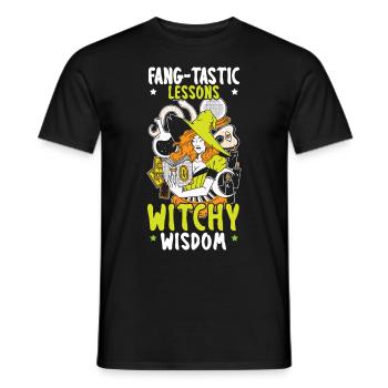 Fang-tastische Lektionen Hexenweisheit Halloween - Männer T-Shirt - Schwarz - Vorne - AI Model Male 178 light (178cm)