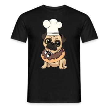 Mops Hund Hunde Kinder Kind Weihnachtsgeschenk - Männer T-Shirt - Schwarz - Vorne - AI Model Male 178 light (178cm)