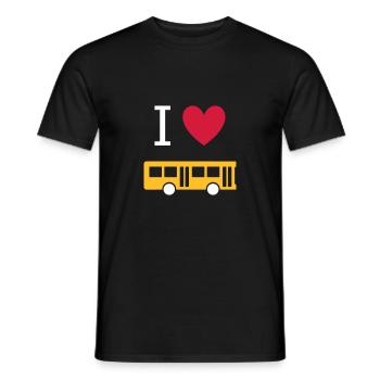 ★ Designfarben änderbar ★ Ich liebe Busse - Männer T-Shirt - Schwarz - Vorne - AI Model Male 178 light (178cm)