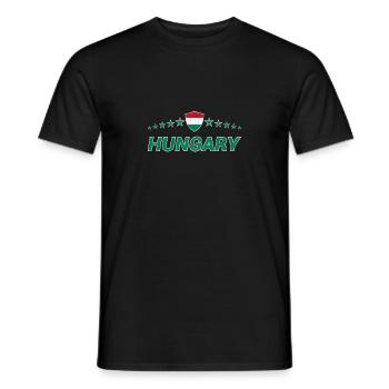 Ungarn - Männer T-Shirt - Schwarz - Vorne - AI Model Male 178 light (178cm)