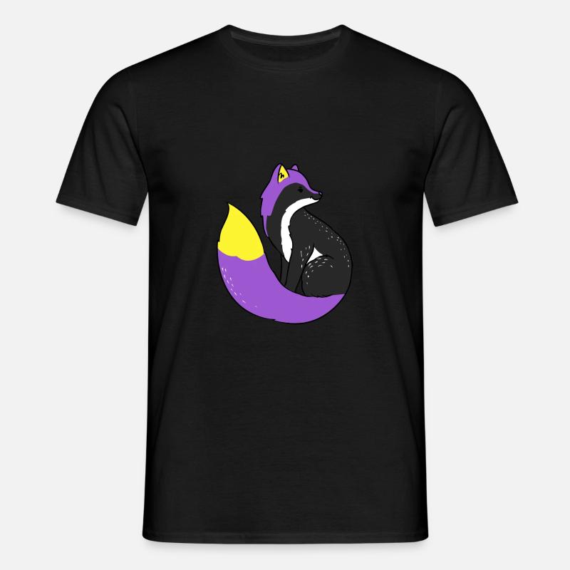 Nonbinary Fuchs Nonbinary Pride - Männer T-Shirt - Schwarz
