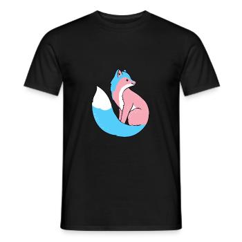 Trans Pride Fox Transgender Pride - Men's T-Shirt - black - Front - AI Model Male 178 light (178cm)