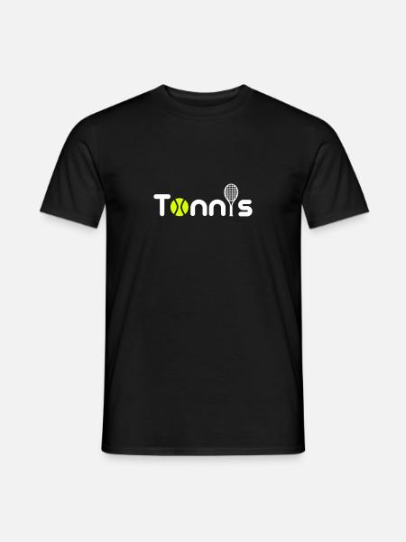 Tennis - Männer T-Shirt - Schwarz