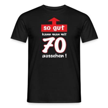 BD - Pfeil so gut kann man mit 70 aussehen - - Männer T-Shirt - Schwarz - Vorne - AI Model Male 178 light (178cm)