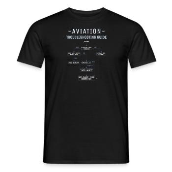 Guide de dépannage de l'aviation - T-shirt homme - noir - Devant - AI Model Male 178 light (178cm)