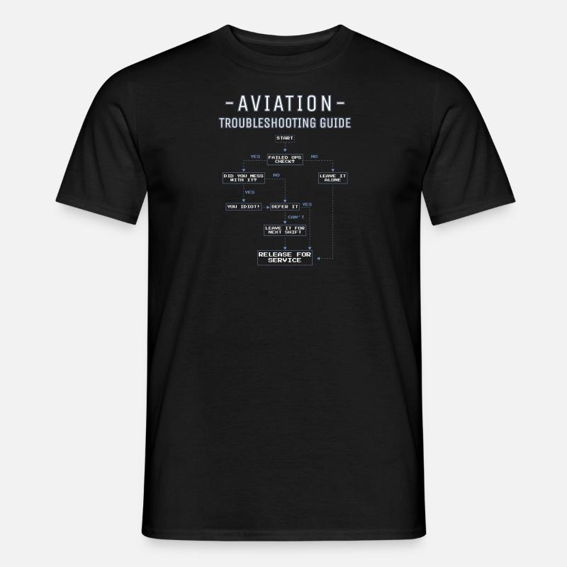 Luftfahrt-Handbuch zur Fehlerbehebung - Männer T-Shirt - Schwarz
