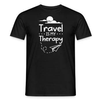 Voyager est ma thérapie - T-shirt homme - noir - Devant - AI Model Male 178 light (178cm)