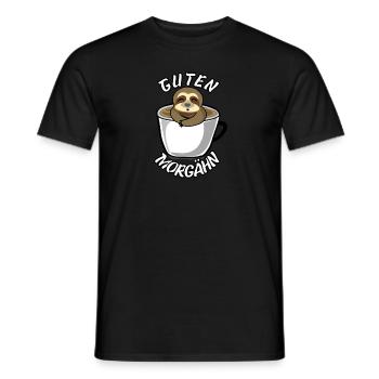 Guten Morgähn Faultier Kaffe - Männer T-Shirt - Schwarz - Vorne - AI Model Male 178 light (178cm)