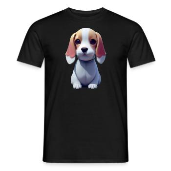 Basset Hound Hund - Basset Hound - Männer T-Shirt - Schwarz - Vorne - AI Model Male 178 light (178cm)