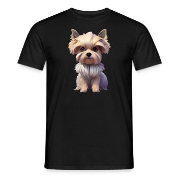 Biewer Yorkshire Terrier - Men's T-Shirt - black - Front - AI Model Male 178 light (178cm)