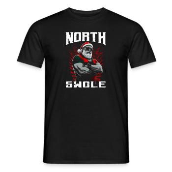 North Swole Fitness Weihnachtsmann Gym Workout - Männer T-Shirt - Schwarz - Vorne - AI Model Male 178 light (178cm)