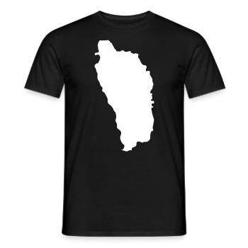 Dominica map flag - Men's T-Shirt - black - Front - AI Model Male 178 light (178cm)