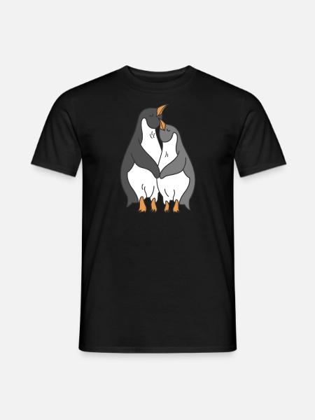 Pinguin Paar Hochzeit Verliebt Valentinstag - Männer T-Shirt - Schwarz