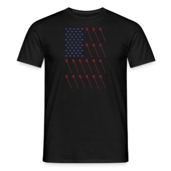 Sport Us Flag Lacrosse - Men's T-Shirt - black - Front - AI Model Male 178 light (178cm)