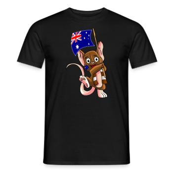 Australier Fan Maus - Männer T-Shirt - Schwarz - Vorne - AI Model Male 178 light (178cm)