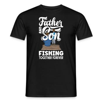Father And Son Fishing Together Forever Father's - Männer T-Shirt - Schwarz - Vorne - AI Model Male 178 light (178cm)