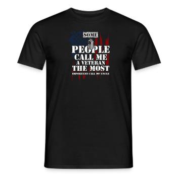 Some People Call Me A Veteran Th... - Men's T-Shirt - black - Front - AI Model Male 178 light (178cm)