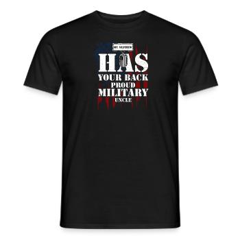 My Nephew Has Your Back Proud Mi... - Männer T-Shirt - Schwarz - Vorne - AI Model Male 178 light (178cm)