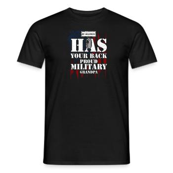 My Grandson Has Your Back Proud... - Männer T-Shirt - Schwarz - Vorne - AI Model Male 178 light (178cm)