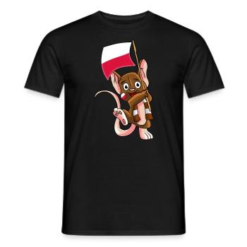 Pologne Fan Mouse - T-shirt homme - noir - Devant - AI Model Male 178 light (178cm)