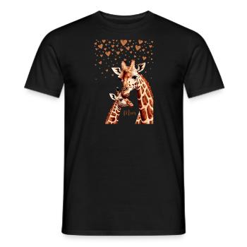 Mother Giraffe and her Baby, Mother’s Day Gift - T-shirt homme - noir - Devant - AI Model Male 178 light (178cm)