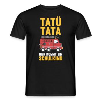 Schulkind Schulbeginn Erste Klasse Feuerwehr Einsc - Männer T-Shirt - Schwarz - Vorne - AI Model Male 178 light (178cm)