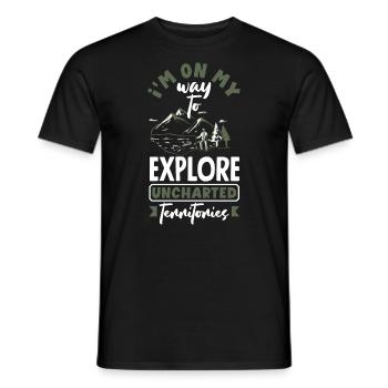 Je suis en route pour explorer des territoires inexplorés - T-shirt homme - noir - Devant - AI Model Male 178 light (178cm)