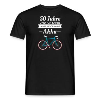 50 Jahre - Fahrrad Ohne Akku - Geburtstag Geschenk - Männer T-Shirt - Schwarz - Vorne - AI Model Male 178 light (178cm)