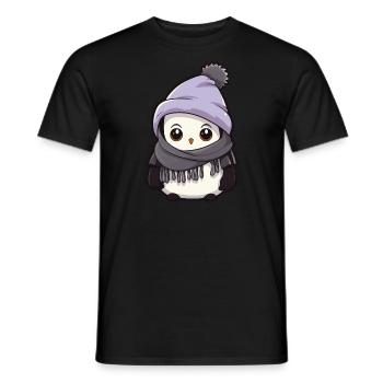 Penguin Winter Comic - Men's T-Shirt - black - Front - AI Model Male 178 light (178cm)